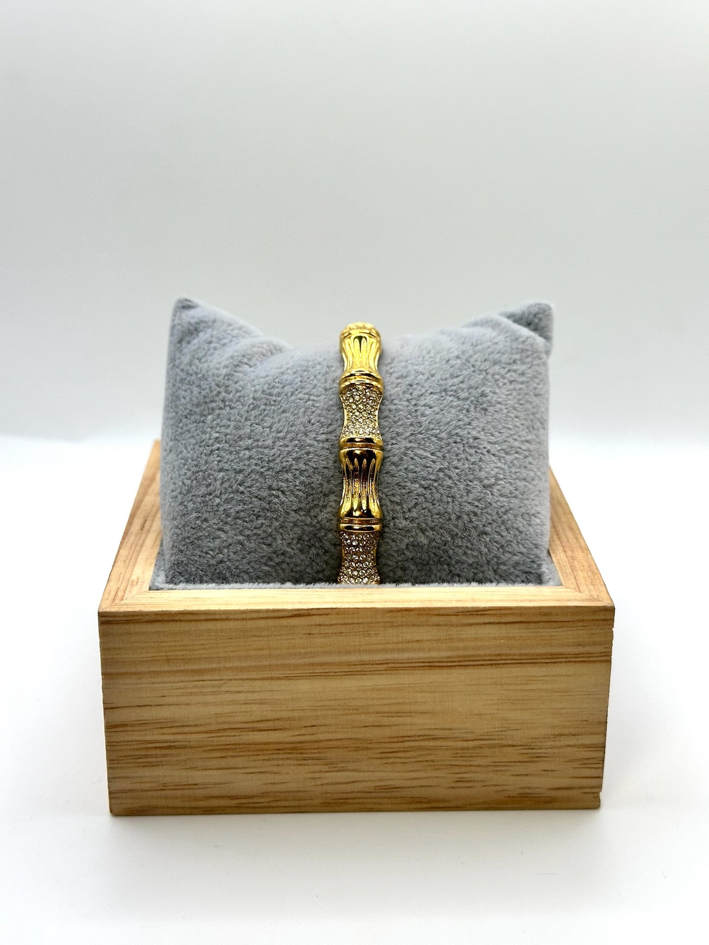 Bracciale Bambù zirconi grezzo