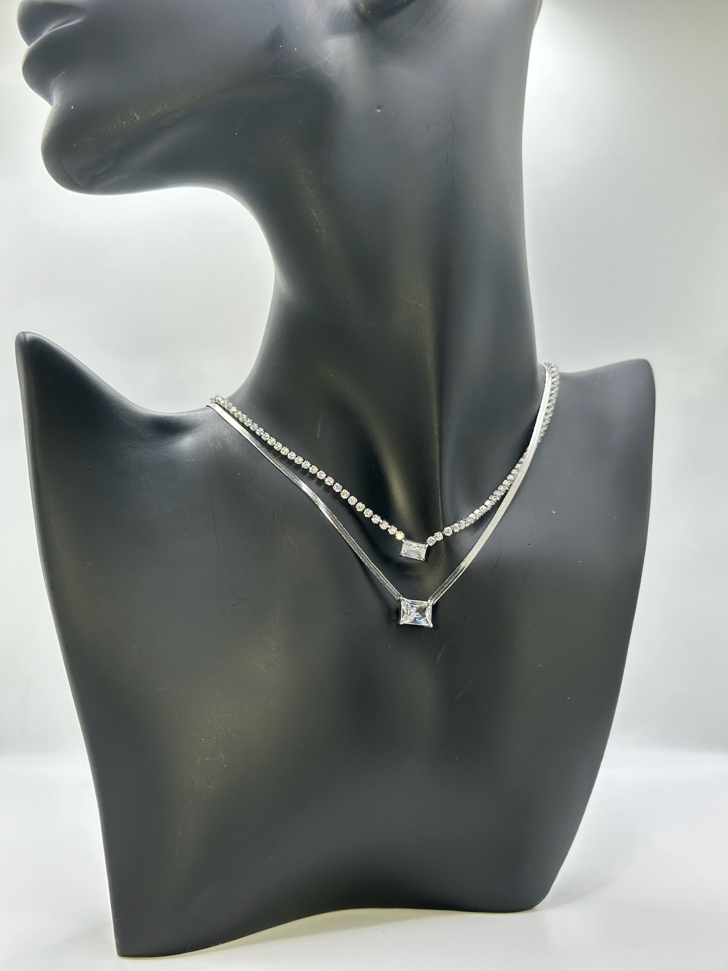 Collana “DOPPIO DIAMANTE” argento