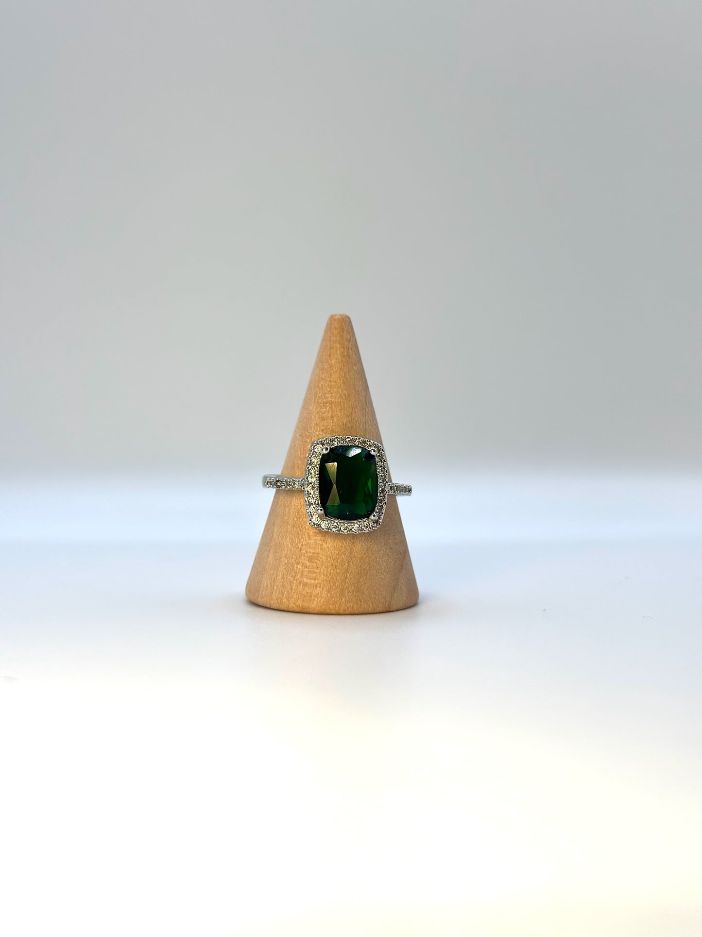 Anello "SOLITARIO ARGENTO-VERDE"